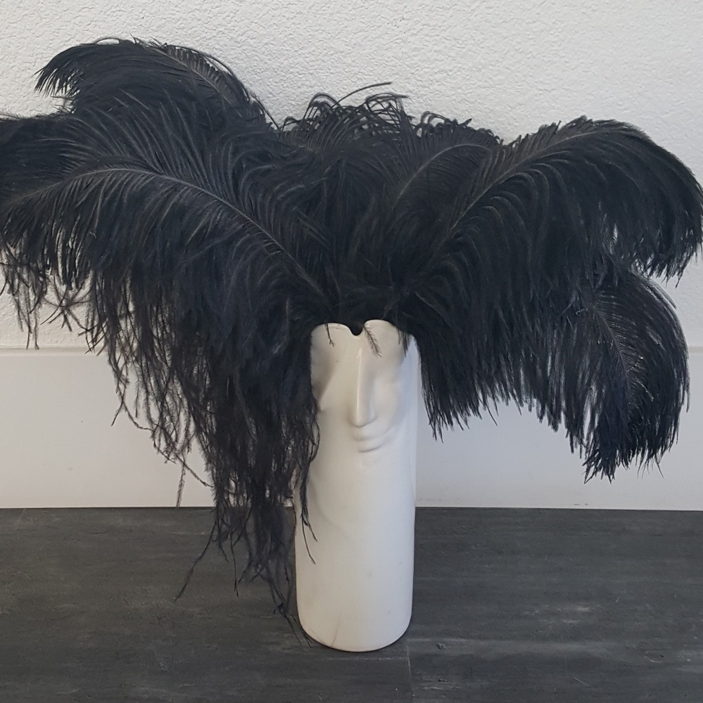 White Vintage Sara Lund Double Face 1990 Vase